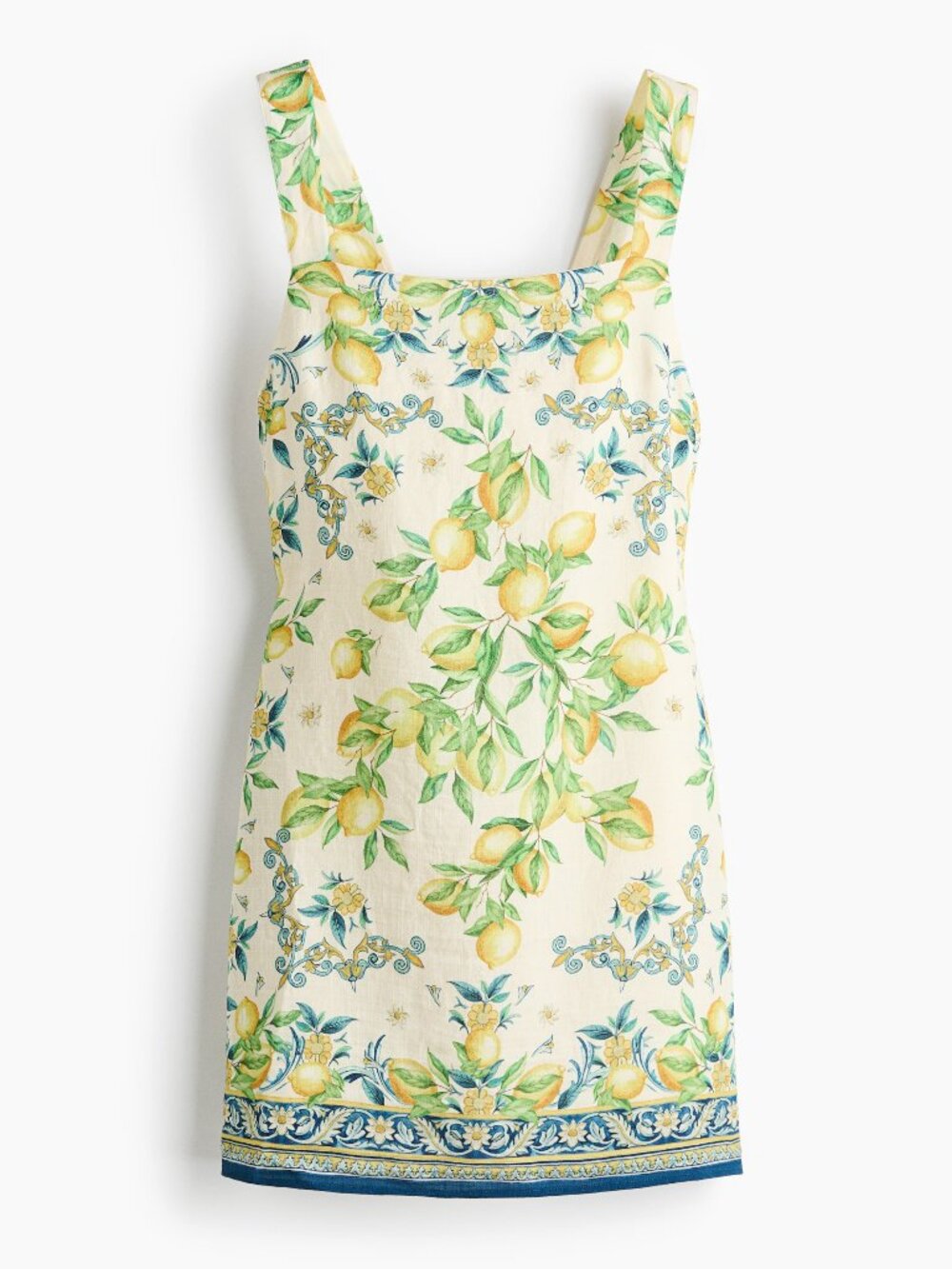 H&M Sleeveless Open-Back Dress / Cream/lemons / L